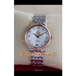 Omega De Ville - Montre automatique suisse - Cadran bicolore or rose - Blanc 