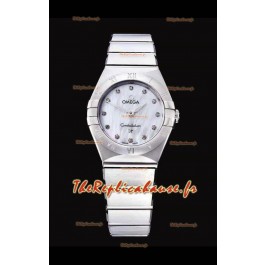 Omega Constellation Ladies Suisse Quartz Réplique 1:1 Miroir - Boîtier acier et cadran nacré 