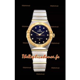 Omega Constellation Ladies Swiss Quartz Réplique 1:1 Miroir - Boîtier bicolore avec cadran noir étoilé 