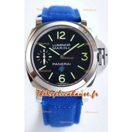 Panerai Marina PAM00777 Logo Acciaio Cadran noir en qualité miroir 1:1 - Acier 904L avec bracelet en toile 