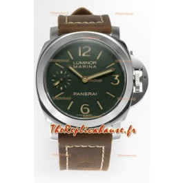 Panerai Luminor Marina 8 Days PAM00911 Cadran Vert 1:1 Qualité Miroir - Acier 904L avec bracelet cuir