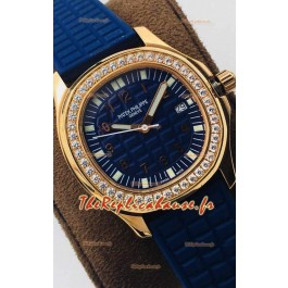 Patek Philippe Aquanaut 5067A Réplique Suisse en or jaune cadran bleu - 35MM
