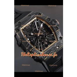 Réplique Montre Richard Mille RM12-01 Boîtier en fibre de carbone Mouvement Tourbillon Authentique Miroir 1:1
