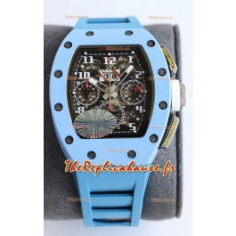 Richard Mille RM011 Blue Ceramic Casin Blue Rubber Strap 1:1 Miroir Réplique Suisse 