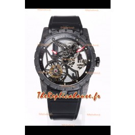 Roger Dubuis Excalibur Spider Flying Tourbillon Squelette Boîtier Carbone 42MM 1:1 Miroir Montre Suisse