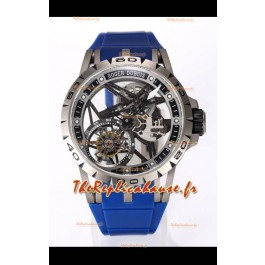 Roger Dubuis Excalibur Spider Flying Tourbillon Squelette Boîtier Titane 45MM 1:1 Miroir Montre Suisse