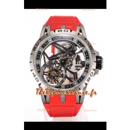 Roger Dubuis Excalibur Spider Flying Tourbillon Squelette Titanium Casing 45MM 1:1 Miroir Montre Suisse
