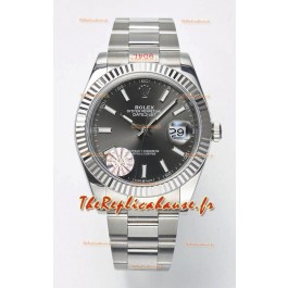 Mouvement Cal.3235 Montre Suisse Rolex Datejust Réplique 1:1 Miroir 904L Acier 41MM - Cadran Gris 