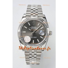 Mouvement Cal.3235 Montre Suisse Rolex Datejust Réplique 1:1 Miroir 904L Acier 41MM - Cadran gris 