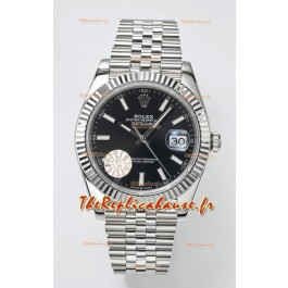 Rolex Datejust Cal.3235 Mouvement Montre Suisse Réplique 1:1 Miroir 904L Acier 41MM - Cadran noir 