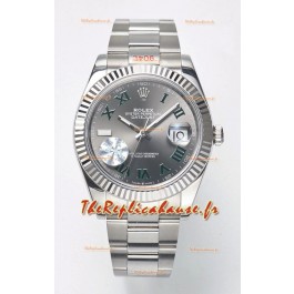 Rolex Datejust Cal.3235 WIMBLEDON Montre Suisse Réplique Miroir 1:1 904L Acier 41MM - Cadran Gris 