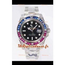 Rolex GMT Masters II Diamants Montre Suisse en boîtier 904L - Qualité Miroir 1:1