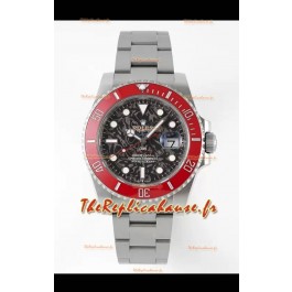 Montre Rolex Submariner DiW Boîtier Acier Inoxydable Céramique Lunette Rouge Edition 