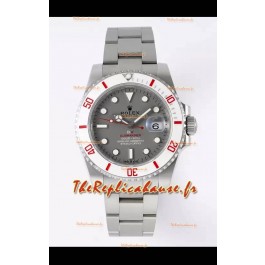 Montre Rolex Submariner DiW boîtier en acier inoxydable lunette en céramique blanche cadran gris édition 