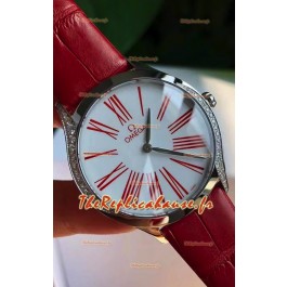 Omega De Ville Tresor Edition Montre Suisse à Quartz 36MM Boîtier Acier Cadran Blanc