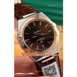 Omega Co-Axial Constellation 39MM Cadran en or rose bicolore brun Réplique miroir 1:1