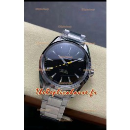 Omega Aqua Terra 150M Cadran noir Boîtier acier 904L Aiguilles colorées Réplique miroir 1:1 41MM 