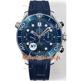 Omega Seamaster Co-Axial Master Chronograph Acier inoxydable Bracelet bleu 44MM Réplique miroir 1:1