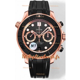 Omega Seamaster Co-Axial Master Chronograph Cadran Noir Or Rose 44MM Réplique miroir 1:1