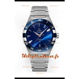 Omega Co-Axial Constellation Inox Blanc Cadran Bleu Réplique miroir 1:1 41MM