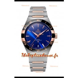 Omega Co-Axial Constellation Deux tons Cadran Bleu Bourgogne Réplique miroir 1:1 41MM