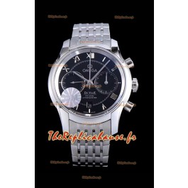 Chronographe Omega De Ville 1:1 Réplique de montre à miroir en cadran noir 42MM