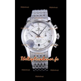 Chronographe Omega De Ville 1:1 Réplique de montre à miroir en cadran blanc 42MM