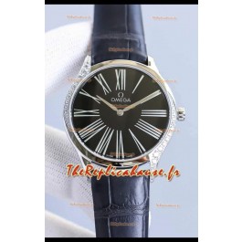 Omega De Ville Tresor Edition Montre Suisse à Quartz 36MM Boîtier Acier Cadran Noir