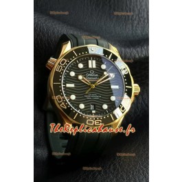 Omega Seamaster Super Clone 300M Master Chronometer Montre Or Rose Cadran Vert 