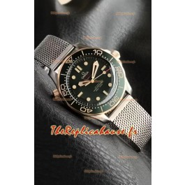 Montre Omega Seamaster Super Clone 300M Diver en titane deux tons avec cadran vert 