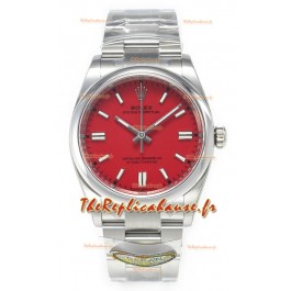 Rolex Oyster Perpetual Super Clone 36MM Mouvement Suisse Réplique Suisse Cadran Rouge