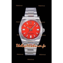 Montre Rolex Oyster Perpetual REF#124300 41MM mouvement Cal.3230 Cadran Rouge Acier 904L Réplique Miroir 1:1