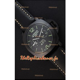 Montre Panerai Luminor GMT Japonnaise 8 Jours de réserve de batterie Boîtier en PVD Répliquée