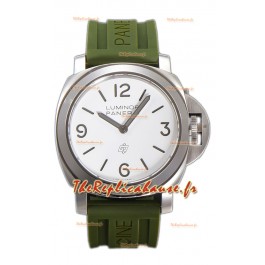 Panerai Luminor Base Logo PAM1087 Cadran blanc Qualité miroir 1:1 - Acier 904L - Bracelet caoutchouc