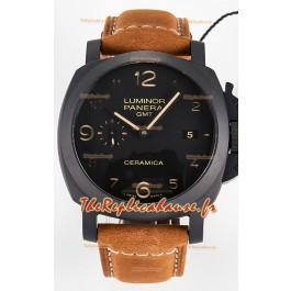 Panerai Super Clone Luminor Marina 42MM PAM441 GMT Boîtier en céramique Réplique Montre Suisse