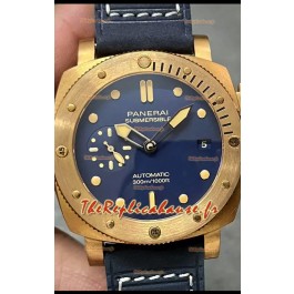 Réplique de la montre Panerai Submersible PAM01074 Blue Abisso Edition Miroir 1:1 en cadran bleu 42MM