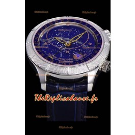 Montre Patek Philippe 6102R Grand Compilations Handwind Réplique Suisse - Lunette robuste cadran bleu