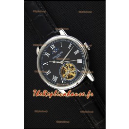 Montre Patek Philippe Japonaise MoonPhase Tourbillon à Cadran Noir Réplique