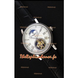 Montre Patek Philippe Japanese MoonPhase Tourbillon à Cadran Blanc Répliquée