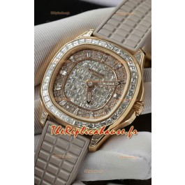 Patek Philippe Aquanaut 5062/450R-001 Or Rose Pavé de Diamants Réplique Montre Suisse 