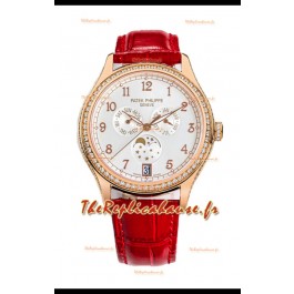 Patek Philippe Complications 4948G Quantième Annuel Phase de Lune Cadran Blanc Or Rose Réplique Suisse