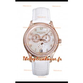 Patek Philippe Complications 4948G Quantième Annuel Phase de Lune Cadran Perlé Or Rose Réplique Suisse