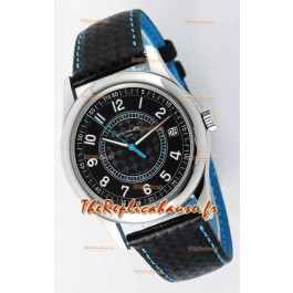 Patek Philippe Calatrava 6007 Cadran noir Aiguilles bleues Boîtier acier 904L Montre réplique 1:1 