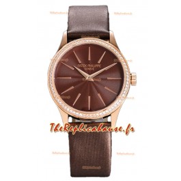Patek Philippe Calatrava 4997 Ladies Cadran or rose et brun avec mouvement automatique suisse 