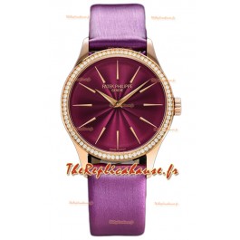 Patek Philippe Calatrava 4997 Montre pour dames en or rose avec cadran rose et mouvement automatique suisse