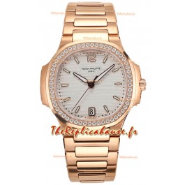 Patek Philippe Nautilus 7118R 35MM Or Rose Cadran Blanc ontre réplique 1:1 