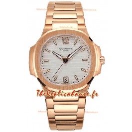 Patek Philippe Nautilus 7118R 35MM 1:1 Boîtier et cadran or rose blanc Montre réplique 1:1 