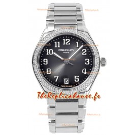 Patek Philippe Twenty-4 Cadran gris Boîtier acier 904L Montre réplique 1:1 36MM