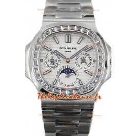 Patek Philippe Nautilus 5740 Calendrier Perpétuel Acier inoxydable Cadran Blanc Réplique Montre Suisse 