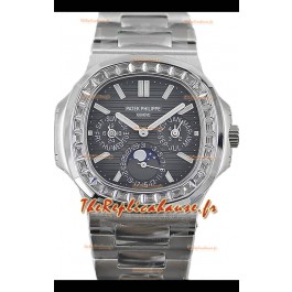 Patek Philippe Nautilus 5740 Calendrier Perpétuel Acier inoxydable Cadran Gris Montre réplique suisse 